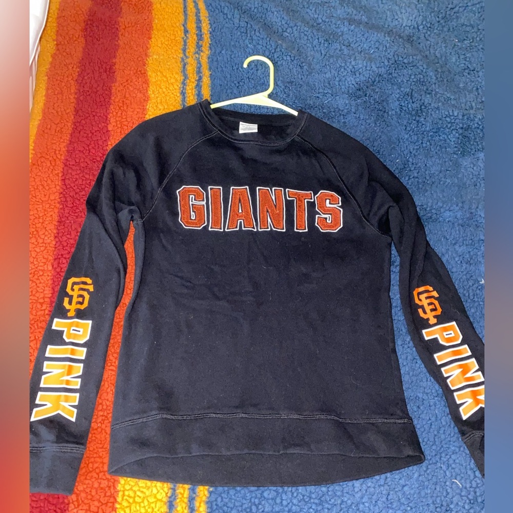 Victorias Secret PINK SF Giants Black Crewneck Sweatshirt size XS